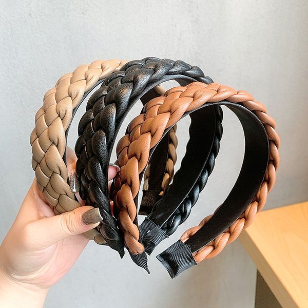 fashion pu leather headband hairband women wide side braid headbands twist woven turban headwear vintage french hair accessories jewelry, Silver
fashion pu leather headband hairband women wide side braid headbands twist woven turban headwear vintage french hair accessories jewelry, Silver