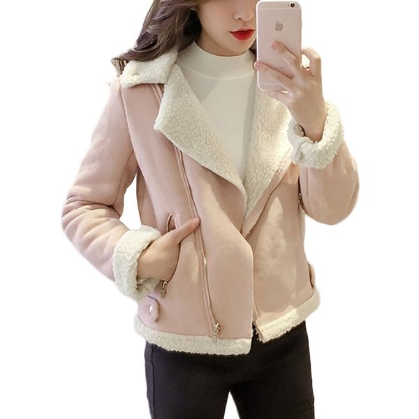 fashion lamb jackets and coats women cool zipper plus velvet jacket woman 2019 autumn winter warm long sleeve outwear female y200101, Black;brown
fashion lamb jackets and coats women cool zipper plus velvet jacket woman 2019 autumn winter warm long sleeve outwear female y200101, Black;brown