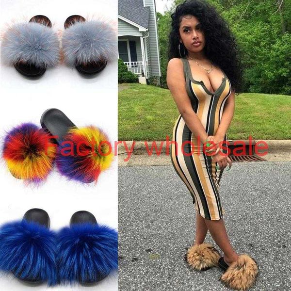 women furry slippers natural fur sandals fashion real raccoon fur slides indoor plush flip flops ladies fluffy warm shoes, Black
women furry slippers natural fur sandals fashion real raccoon fur slides indoor plush flip flops ladies fluffy warm shoes, Black