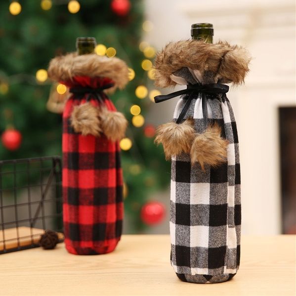 christmas black red grids drawstring winebottle cover fashion balck white grids wine bottle cover party home decoration supplies e102104, Blue
christmas black red grids drawstring winebottle cover fashion balck white grids wine bottle cover party home decoration supplies e102104, Blue