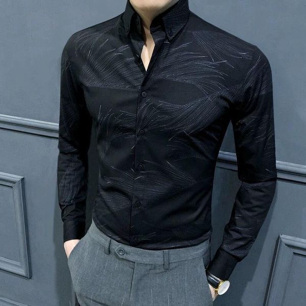 2021 new men spring autumn casual slim fit shirt male floral printed cotton linen blouse korea style fashion shirts d279, White;black
2021 new men spring autumn casual slim fit shirt male floral printed cotton linen blouse korea style fashion shirts d279, White;black