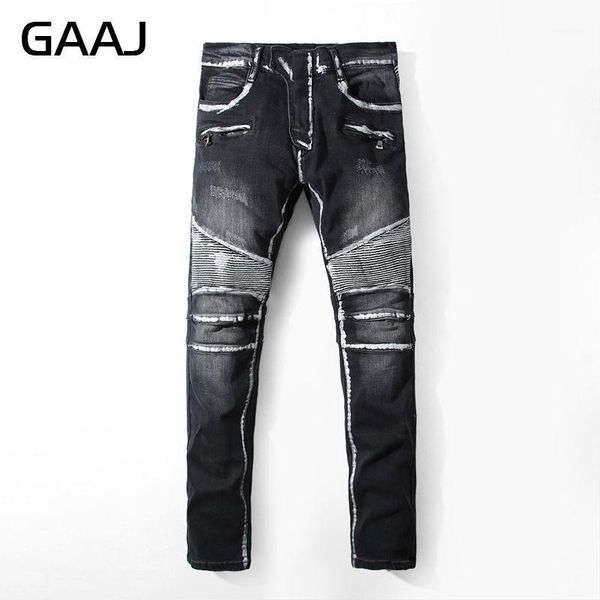 new designer mens ripped biker jeans 100% cotton black slim fit motorcycle jeans men vintage distressed denim pants1, Blue
new designer mens ripped biker jeans 100% cotton black slim fit motorcycle jeans men vintage distressed denim pants1, Blue