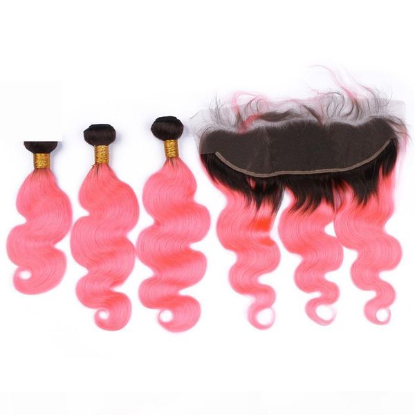 pink ombre virgin brazilian body wave hair bundle deals 3pcs with 13x4 lace frontal closure dark root #1b pink ombre human hair weaves, Black;brown
pink ombre virgin brazilian body wave hair bundle deals 3pcs with 13x4 lace frontal closure dark root #1b pink ombre human hair weaves, Black;brown