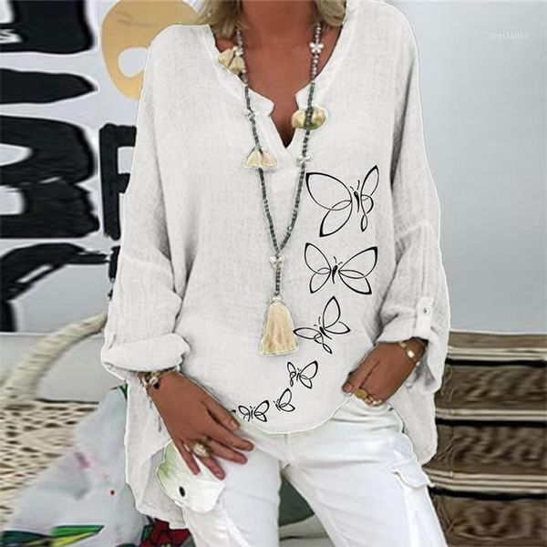 casual cotton linen loose blouse shirt autumn elegant butterfly print loose blusa spring long sleeve women v-neck shirts 5x1, White
casual cotton linen loose blouse shirt autumn elegant butterfly print loose blusa spring long sleeve women v-neck shirts 5x1, White