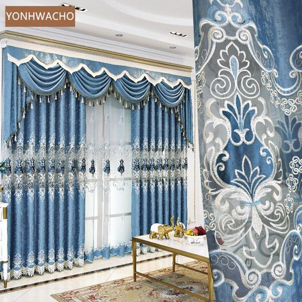curtain & drapes custom curtains luxury european chenille living room hollow embroidered blue cloth blackout tulle valance drape c364
curtain & drapes custom curtains luxury european chenille living room hollow embroidered blue cloth blackout tulle valance drape c364