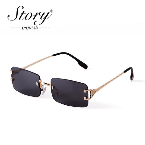 sunglasses story retro rimless rectangle women men 2021 brand designer 90s vintage frameless sliced square sun glasses s7073, White;black
sunglasses story retro rimless rectangle women men 2021 brand designer 90s vintage frameless sliced square sun glasses s7073, White;black