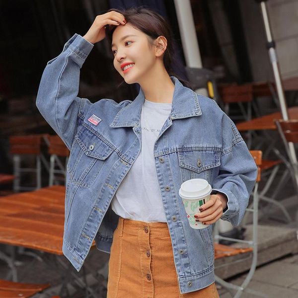 women's trench coats 2021 atumn spring denim loose lapel embroidered jacket girs fashion jeans clothing, Tan;black
women's trench coats 2021 atumn spring denim loose lapel embroidered jacket girs fashion jeans clothing, Tan;black