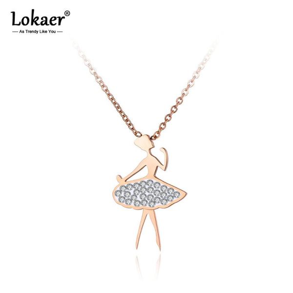 pendant necklaces lokaer trendy titanium stainless steel crystal dancing girl necklace jewelry rose gold lovely chain n19064, Silver
pendant necklaces lokaer trendy titanium stainless steel crystal dancing girl necklace jewelry rose gold lovely chain n19064, Silver