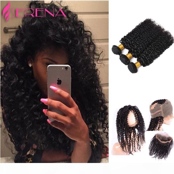 360 lace frontal with bundle malaysian curly hair with closure kinky curly frontal with bundles human hair and frontal closure, Black;brown
360 lace frontal with bundle malaysian curly hair with closure kinky curly frontal with bundles human hair and frontal closure, Black;brown
