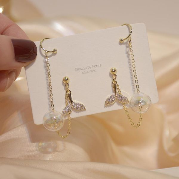 stud ladies pearl crystal earring korean personality ear cuff fishtail chain bone clip girl accessories, Golden;silver
stud ladies pearl crystal earring korean personality ear cuff fishtail chain bone clip girl accessories, Golden;silver