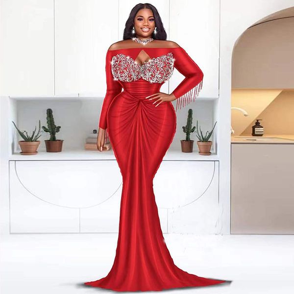 saudi arabia red mermaid evening dresses aso ebi style plus size long sleeves prom gowns african lace appliques party, Black;red
saudi arabia red mermaid evening dresses aso ebi style plus size long sleeves prom gowns african lace appliques party, Black;red