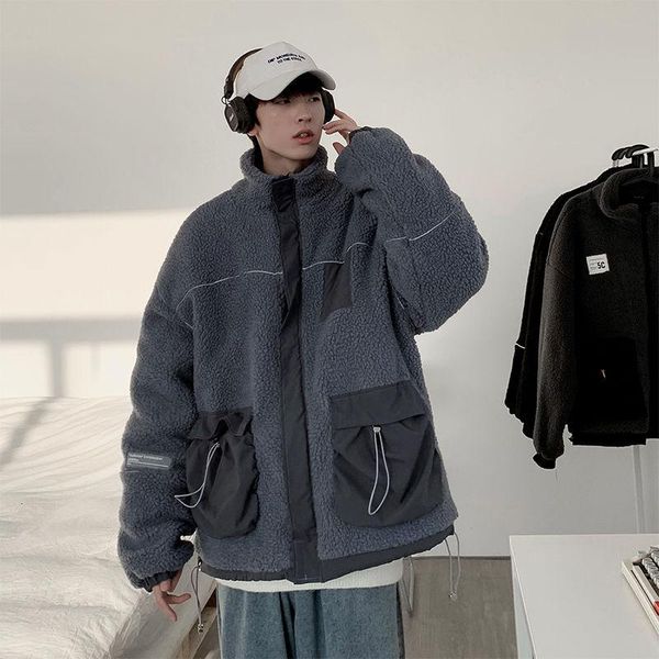 men's down & parkas winter thick lamb fur jacket warm fashion retro stand-up collar coat men loose korean short mens clothes m-5xl, Black
men's down & parkas winter thick lamb fur jacket warm fashion retro stand-up collar coat men loose korean short mens clothes m-5xl, Black