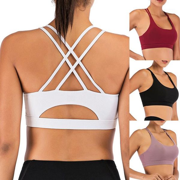 gym clothing 2021 strappy sports bra women's crisscross yoga support removable padded athletic underwear fitness bras1, White;black
gym clothing 2021 strappy sports bra women's crisscross yoga support removable padded athletic underwear fitness bras1, White;black