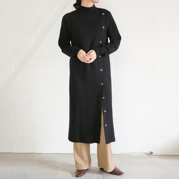 women's sweaters knitted sweater dress long slim loose women knit button autumn winter outwear elegent fashion simple round neck casual, White;black
women's sweaters knitted sweater dress long slim loose women knit button autumn winter outwear elegent fashion simple round neck casual, White;black