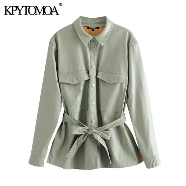 kpytomoa women street fashion pu faux leather with belt jacket coat vintage long sleeve pockets female outerwear chic 201226, Black
kpytomoa women street fashion pu faux leather with belt jacket coat vintage long sleeve pockets female outerwear chic 201226, Black