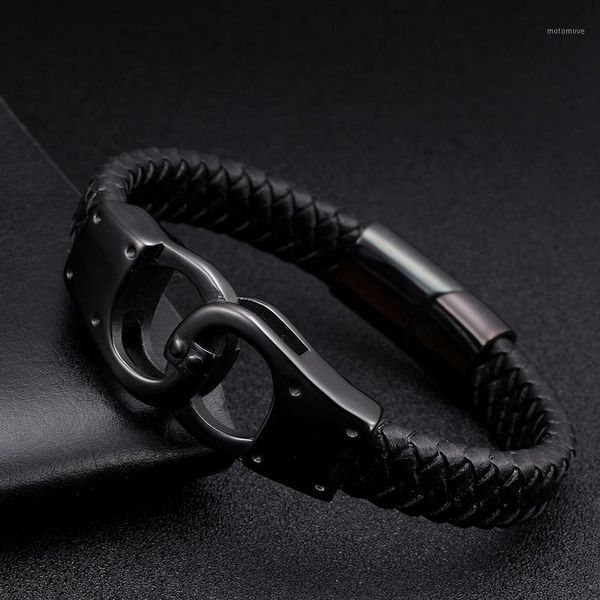 charm bracelets black genuine leather men bangles luxury braided vintage wrap male sporty magnetic clasp jewelry1, Golden;silver
charm bracelets black genuine leather men bangles luxury braided vintage wrap male sporty magnetic clasp jewelry1, Golden;silver