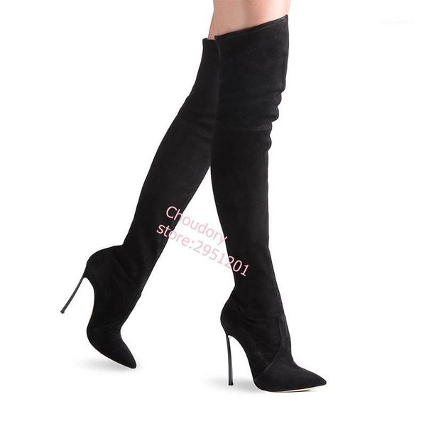 boots over the knee suede slim stretch fabric metal thin high heel pointed slip on winter women shoes solid boots1, Black
boots over the knee suede slim stretch fabric metal thin high heel pointed slip on winter women shoes solid boots1, Black