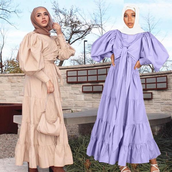 casual dresses siskakia puff sleeves maxi dress for women spring 2021 solid o neck bandage multiple wear duabi muslim turkey arabic clothes, Black;gray
casual dresses siskakia puff sleeves maxi dress for women spring 2021 solid o neck bandage multiple wear duabi muslim turkey arabic clothes, Black;gray