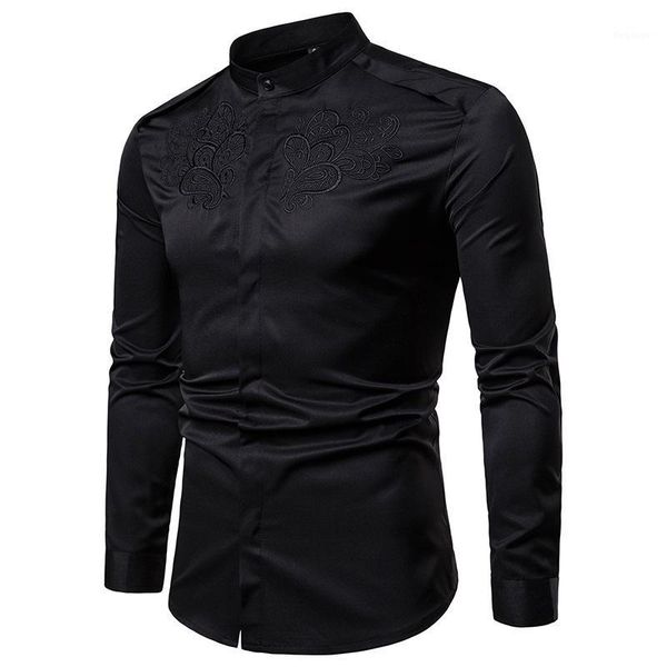 spring floral men dress shirts long sleeve royal court casual henry collar shirt men embroidery solid business camisa masculina1, White;black
spring floral men dress shirts long sleeve royal court casual henry collar shirt men embroidery solid business camisa masculina1, White;black