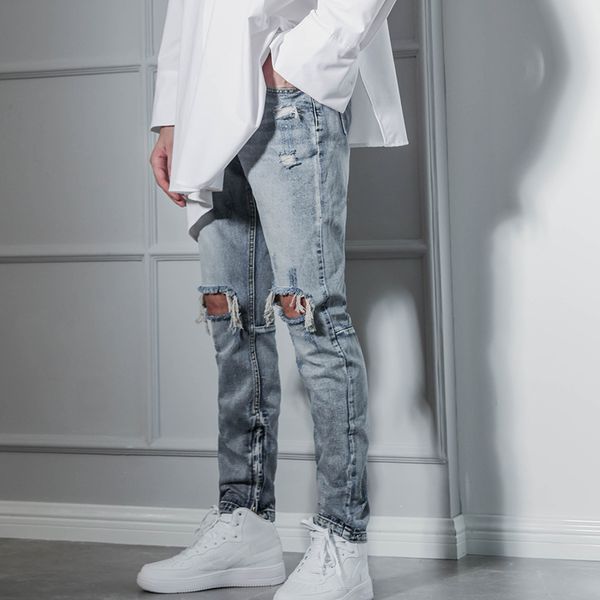 men's jeans american high street hip hop big hole beggar men slim-fit trousers leg zipper large size british nightclub, Blue
men's jeans american high street hip hop big hole beggar men slim-fit trousers leg zipper large size british nightclub, Blue