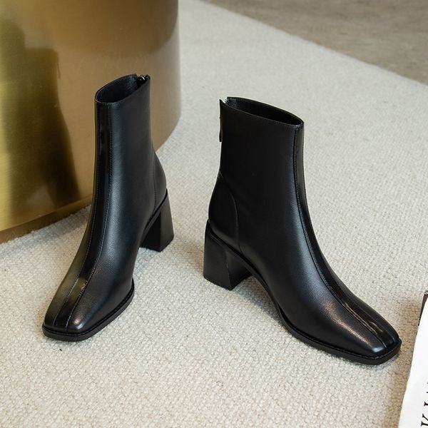 2021 new toe concise ankle fashion square high heel zipper women shoes cow leather pu short boots size 34-39 jc7p, Black
2021 new toe concise ankle fashion square high heel zipper women shoes cow leather pu short boots size 34-39 jc7p, Black