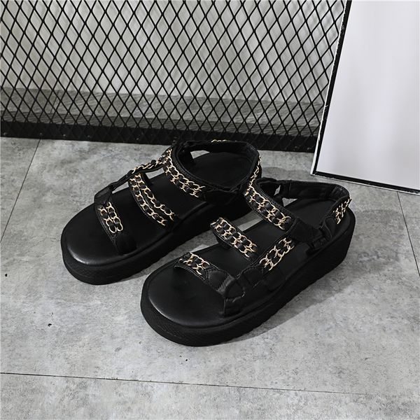 platform sandals leisure female shoes chain decor sport sandalias mujer 2020 hook & loop summer shoes women cozy gladiator shoes 0928, Black
platform sandals leisure female shoes chain decor sport sandalias mujer 2020 hook & loop summer shoes women cozy gladiator shoes 0928, Black