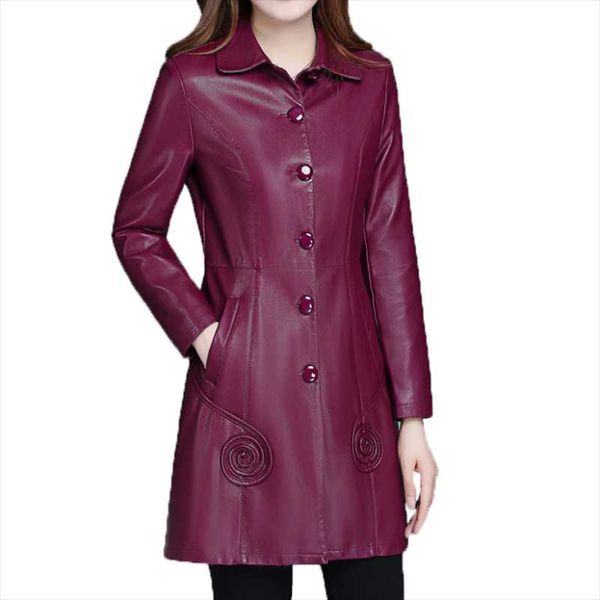 autumn winter new korean leather women's fashion medium long lapel slim pu leather windbreaker female plus size women's overcoat, Black
autumn winter new korean leather women's fashion medium long lapel slim pu leather windbreaker female plus size women's overcoat, Black