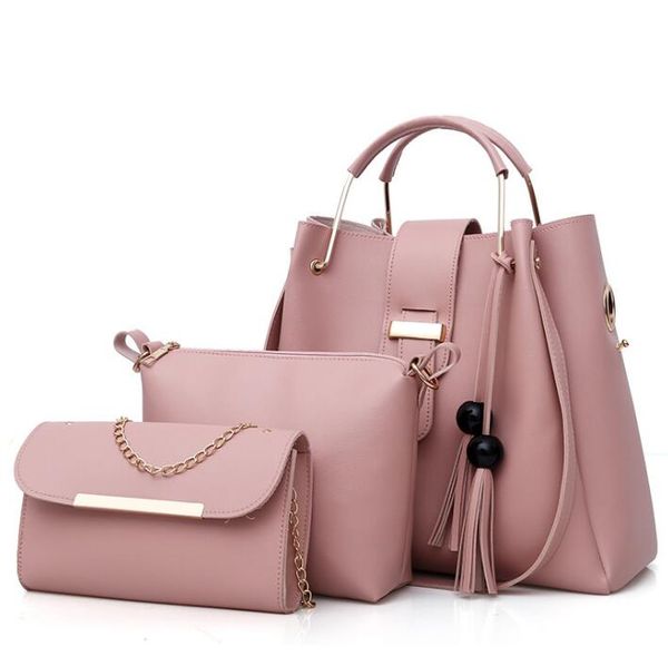 new style women's bag solid color fashion bead tassel three piece one shoulder bag with european and american style
new style women's bag solid color fashion bead tassel three piece one shoulder bag with european and american style