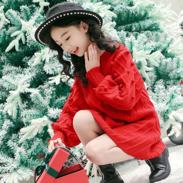 sweater 2019 pullover thickened autumn girls' winter mid long red new year children's knitting wool drs 4bsw, Blue
sweater 2019 pullover thickened autumn girls' winter mid long red new year children's knitting wool drs 4bsw, Blue