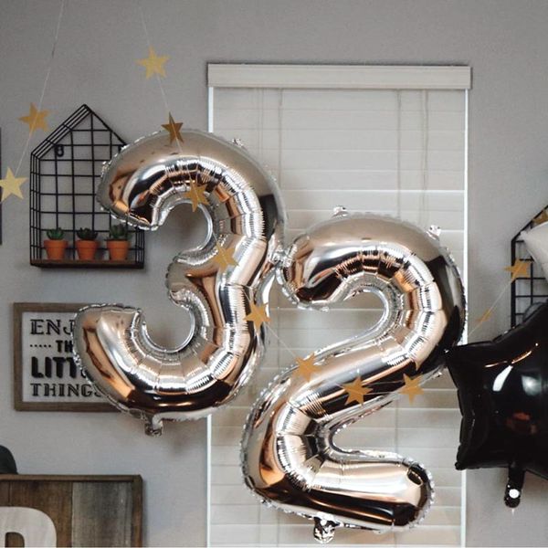 32inch gold silver number foil digital air happy birthday wedding decoration letter balloons party supplies
32inch gold silver number foil digital air happy birthday wedding decoration letter balloons party supplies