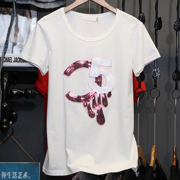 fashion 2021 new summer korean style women loose t shirt sequined alphabetic print short sleeve casual plus size white tee shirt
fashion 2021 new summer korean style women loose t shirt sequined alphabetic print short sleeve casual plus size white tee shirt