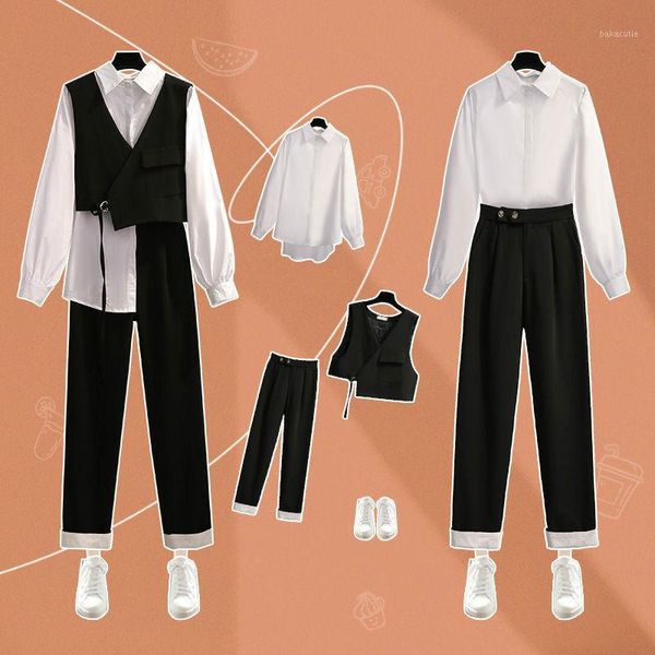 2020 spring autumn office lady 3 piece set women pants white blouse and black vest + black pant two piece set pants f131
2020 spring autumn office lady 3 piece set women pants white blouse and black vest + black pant two piece set pants f131