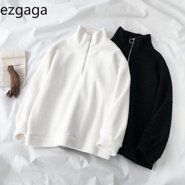 women's hoodies & sweatshirts ezgaga sweatshirt women autumn turtleneck solid white fleece zipper long sleeve pullover outwear student, Black
women's hoodies & sweatshirts ezgaga sweatshirt women autumn turtleneck solid white fleece zipper long sleeve pullover outwear student, Black
