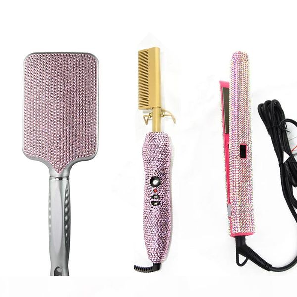 diamond crystal hair flat iron straighteners curling brush hair dryer electric comb dryer bling hair wig boutique heating styling tools, Black
diamond crystal hair flat iron straighteners curling brush hair dryer electric comb dryer bling hair wig boutique heating styling tools, Black
