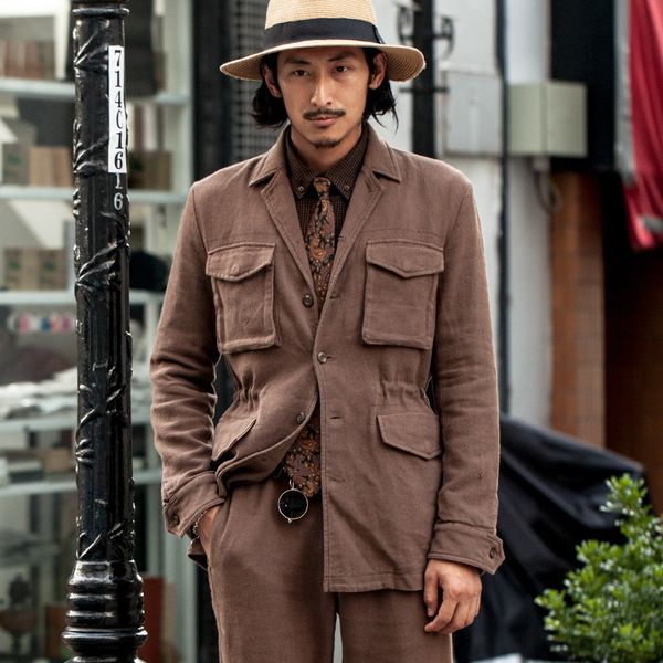 soarin cotton linen work jacket men's autumn winter british hunting wear slim coat waist
soarin cotton linen work jacket men's autumn winter british hunting wear slim coat waist