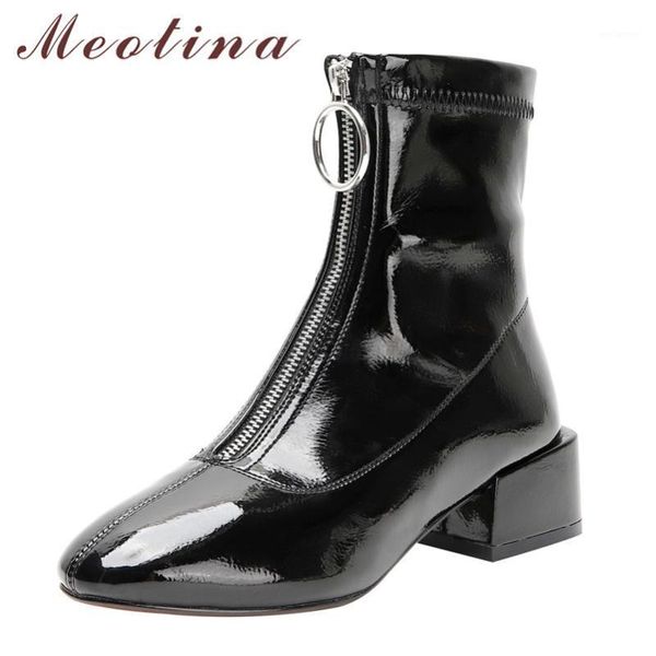 meotina winter ankle boots women boots patent leather chunky heel short zipper round toe shoes lady autumn plus size 33-431, Black
meotina winter ankle boots women boots patent leather chunky heel short zipper round toe shoes lady autumn plus size 33-431, Black