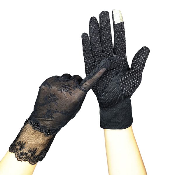 summer driving touch screen women' lace ice silk short thin sunscreen outdoor anti skid gloves, Blue;gray
summer driving touch screen women' lace ice silk short thin sunscreen outdoor anti skid gloves, Blue;gray