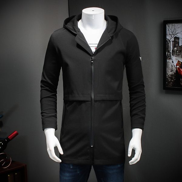 autumn fattening plus size men's medium and long windbreaker korean sweater student slim hooded fashion coat trend, Tan;black
autumn fattening plus size men's medium and long windbreaker korean sweater student slim hooded fashion coat trend, Tan;black