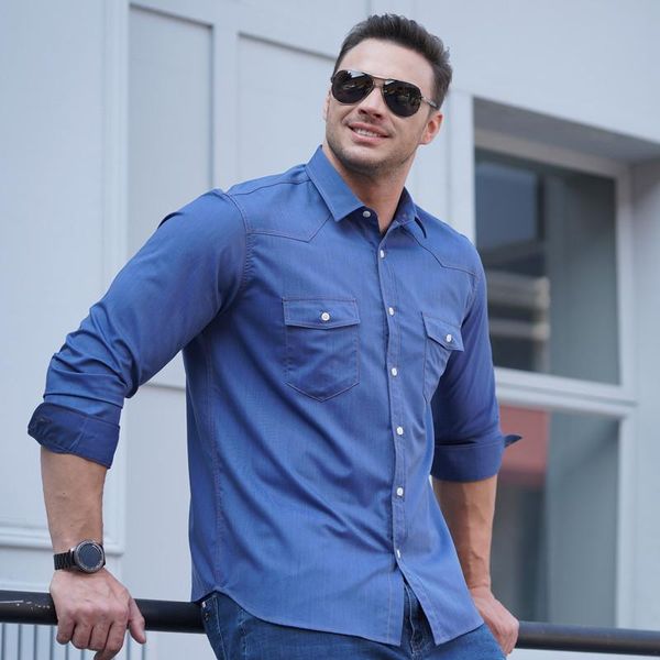 large size men's stretch denim long-sleeved shirt fat guy spring and autumn new casual fashion multi-pocket shirt fat guy tide, White;black
large size men's stretch denim long-sleeved shirt fat guy spring and autumn new casual fashion multi-pocket shirt fat guy tide, White;black