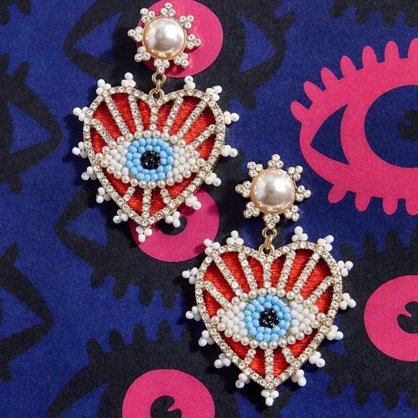 hellodr ins fashion crystal evil eye earrings for women bohemian geometric big heart drop earrings handmade beaded gift, Silver
hellodr ins fashion crystal evil eye earrings for women bohemian geometric big heart drop earrings handmade beaded gift, Silver