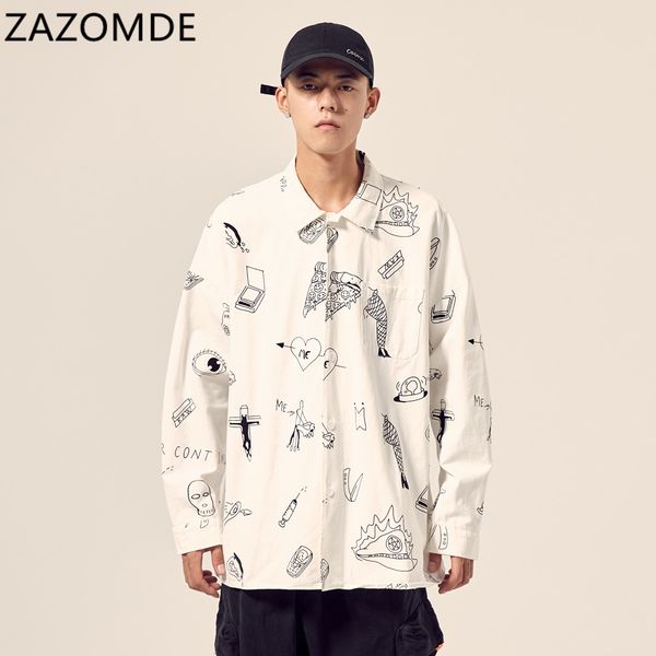 men's autumn long-sleeved shirt men's all-match loose full-body printed shirt student youth fashion brand shirts c1222, White;black
men's autumn long-sleeved shirt men's all-match loose full-body printed shirt student youth fashion brand shirts c1222, White;black
