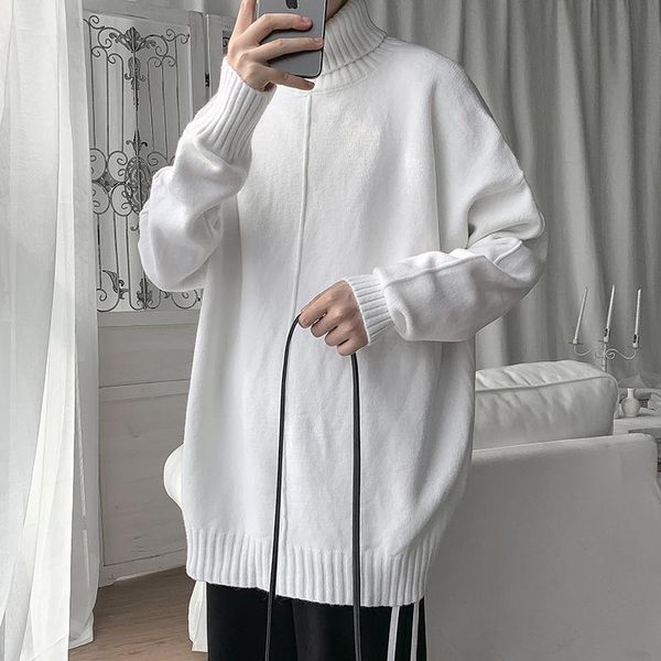 men's sweaters winter thick warm solid turtleneck korean long sleeve loose knitted men clothes 2021 simple casual pullovers pull homme, White;black
men's sweaters winter thick warm solid turtleneck korean long sleeve loose knitted men clothes 2021 simple casual pullovers pull homme, White;black