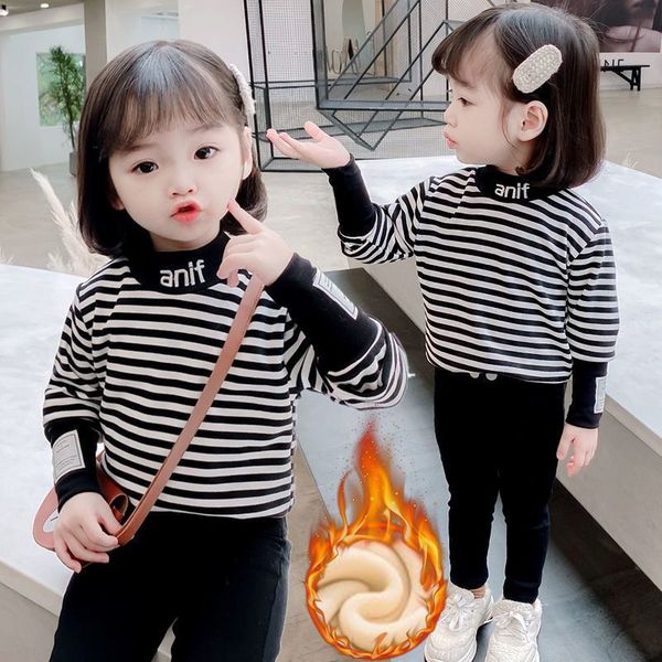 children's plus velvet autumn and winter thick warm upper clothes girls foreign high collar baby winter plus velvet striped bottoming s, Blue
children's plus velvet autumn and winter thick warm upper clothes girls foreign high collar baby winter plus velvet striped bottoming s, Blue