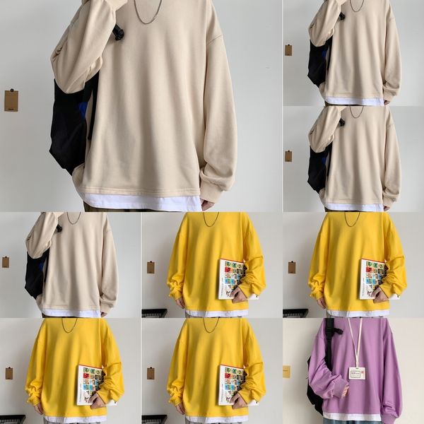 vbisy shirt spring and autumn men's sweater fake two-piece sweater coat korean-style loose trendy inner base 2020 long-sleeved t-shir, Black
vbisy shirt spring and autumn men's sweater fake two-piece sweater coat korean-style loose trendy inner base 2020 long-sleeved t-shir, Black