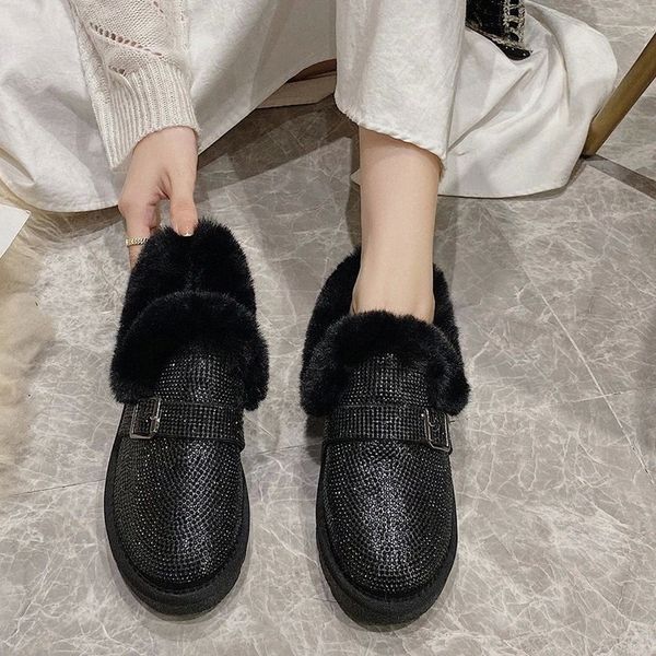 rimocy luxury rhinestones short plush warm snow boots women fahion buckle low heel ankle boots woman comfy winter shoes ladies #qv00, Black
rimocy luxury rhinestones short plush warm snow boots women fahion buckle low heel ankle boots woman comfy winter shoes ladies #qv00, Black