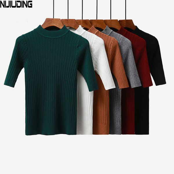 nijiuding new knitted slim pullover women turtleneck knitted sweater shirt female all-match basic half sleeve clothing 201111, White;black
nijiuding new knitted slim pullover women turtleneck knitted sweater shirt female all-match basic half sleeve clothing 201111, White;black