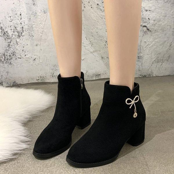 winter boots lady brand women's shoes boots-women round toe 2020 fashion mid calf rubber low autumn mid-calf rome cotton, Black
winter boots lady brand women's shoes boots-women round toe 2020 fashion mid calf rubber low autumn mid-calf rome cotton, Black