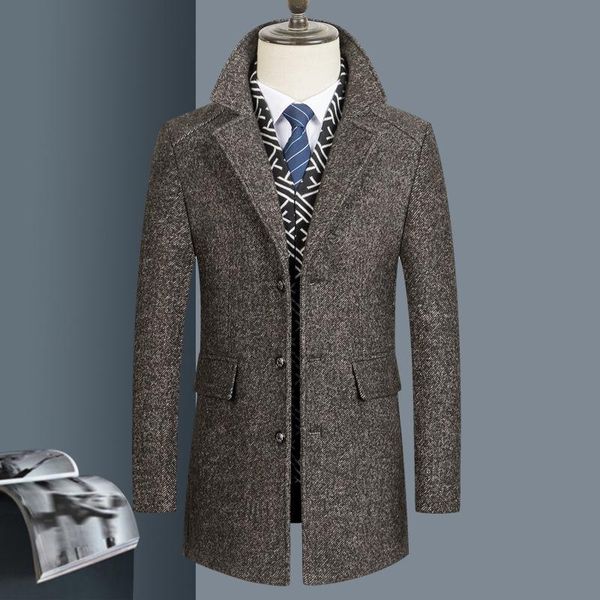 men's wool & blends cloth coat man with thick wool, son of qiu dong season long woolen dust middle-aged father steve, Black
men's wool & blends cloth coat man with thick wool, son of qiu dong season long woolen dust middle-aged father steve, Black