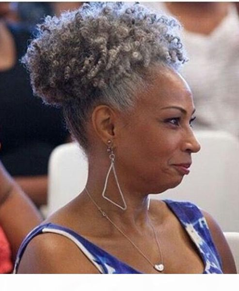 gray hair kinky culry ponytail hair extension real brazilian virgin hair ponytail afro puff drawstring ponytails grey 100g-120g, Black 
gray hair kinky culry ponytail hair extension real brazilian virgin hair ponytail afro puff drawstring ponytails grey 100g-120g, Black