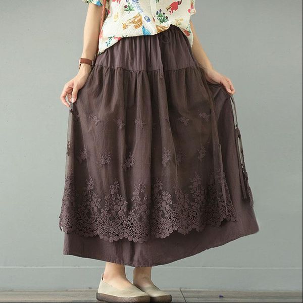 summer loose leisure all match retro embroidery skirt 2021 new simple comfortable solid color women fashion half skirt, Black
summer loose leisure all match retro embroidery skirt 2021 new simple comfortable solid color women fashion half skirt, Black